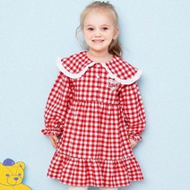헤이미니 여아용 멜로 카라체크 원피스