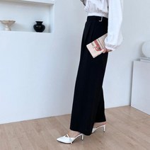 발등 스트랩 뮬 슬리퍼 7cm