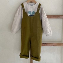 느엘 아동용 스트랩 멜빵 긴바지