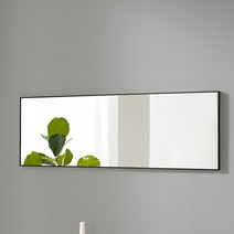 미소아이 벽걸이 문걸이 더심플 전신거울 400 x 1220 mm, 블랙