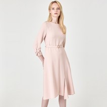 케이엘바이린 라운드넥 솔리드 플레어 원피스