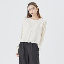 비엔엑스 뒷트임 포인트 페미닌 긴팔 블라우스 BT3BL015L0