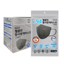 웰클린 황사방역 마스크 대형 KF94 그레이, 50개입, 1개