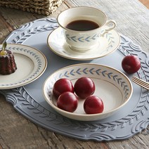 시라쿠스 로렐 실리콘 논슬립 테이블 식탁매트 2p, 블루, 43cm