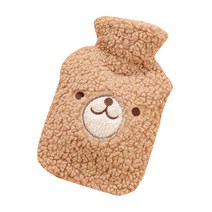 퀵살림 방한 귀여운 보온 물주머니 12 커피 컬러 베어 페이스 1000ml, 1개