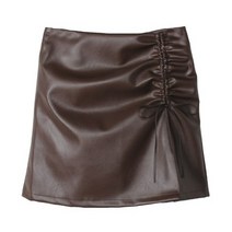 세타베 레더 셔링 트임 미니 스커트 SK4156K1A