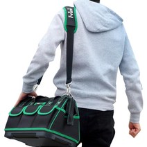 넥스피아 캔버스 강화 플라스틱 바닥 부품 보관 상자 공구가방 녹색 및 검정색 09 yyt, 1개