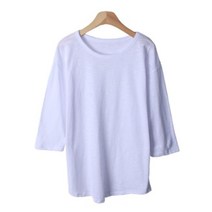 루즈핏 여성용 8부 슬리브 티셔츠 T8624K21