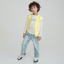 컬리수 아동용 스쿨 블럭 오픈 조끼 C221VEG51P