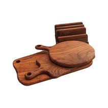 스텔라홈즈 티크 통원목 도마 B 구성 4종 세트, 1세트, 도마 원형 + 베이직 사각 + 라운드 사각 대 + 도마 거치대