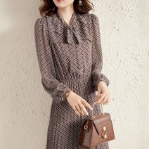 페이퍼먼츠 빈티지 체크패턴 리본 플리츠 원피스 01531