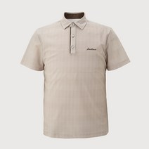 인디안 남성용 타소재 잔체크 에리형 반소매 티셔츠 MITASYM2401