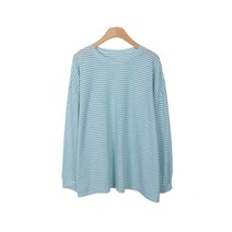 린다샵 여성용 박시 스트라이프 긴팔 티셔츠 T9252K23