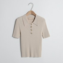 NAIN 여성용 캐주얼 카라 골지 니트 R-T-5800
