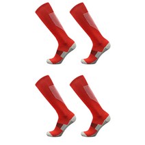 SNF 미끄럼방지 하이길이 축구양말 2켤레, 14 레드화이트