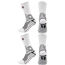 SNF 엘리트 기능성 하이 농구양말 2족 세트, 02 하얀색