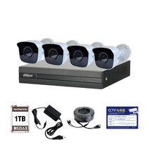 싸드 FULL HD 200만 화소 DVR 실내외 적외선 CCTV + 카메라 4p 자가설치 패키지, 1개, PK210404B