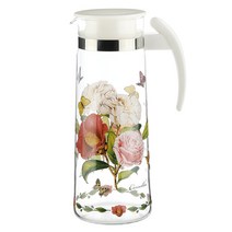 시맥스 내열유리 손잡이 물병 대장미, 1400ml, 투명