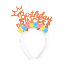 생일 파티 장식 공주 왕관 머리띠, 오렌지, 1개