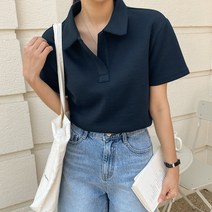 여성용 PK 카라넥 반팔 티셔츠
