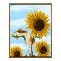 순잠 깜찍 모던 수채화 유채화 개릭터 그림그리기 DIY 세트 50 x 65 x 2.5 cm, 10 썬 플라워 캣