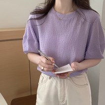 페이퍼먼츠 여성용 파스텔 컬러 반팔 데일리 티셔츠 02171