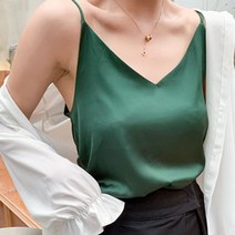 셀레네 여성용 트렌드 브이넥 라인 나시