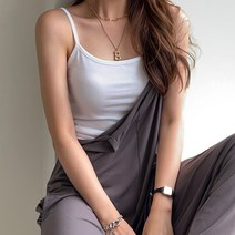 세컨그라운드 여성용 베이직 코튼 끈 나시