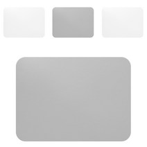 어나더 가죽 식탁매트 라운딩사각 리콰드로 4P, 그레이(앞) + 화이트(뒤), 30 x 45 cm