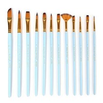 OON 파스텔컬러 나일론 브러쉬 아크릴 미술 붓 블루 12종 세트, 1세트