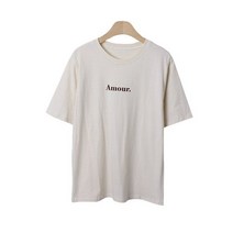 여성용 얼레디 레터링 오버핏 데일리 반팔티 cpt10285k28
