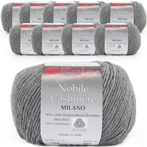 몬디알 노빌 캐시미어 밀라노 목도리 의류실 50g x 10p, 300 멜란지 그레이