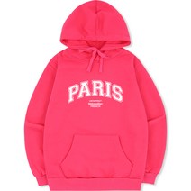 언탭트 남성용 빅사이즈 PARIS 스쿨 빅로고 기모 후드티셔츠