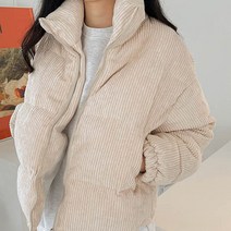 메이첼 여성용 코듀로이 볼륨핏 숏 패딩 자켓 00386