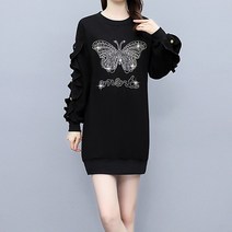 아뗄릭 빅사이즈 버터플라이 소매 프릴 버튼 라운드 미니 원피스 01305