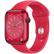 Apple 애플워치 8, 45mm, GPS, 알루미늄, (PRODUCT)RED / 레드 스포츠 밴드, 레드(케이스) + 레드(밴드)
