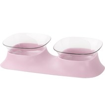 꾸미까 반려동물 파스텔 식기 2구, 1개, 핑크