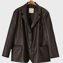 시크폭스 여성용 히피크 오버핏 레더자켓