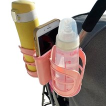 아이끌레 3in1 유모차 컵홀더 2구 핸드폰 스마트폰 거치대, 핑크, 1개