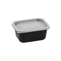 스완 도시락 일회용 반찬 용기 사각 반죽 검정색 400ml, 1개입, 200개