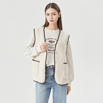 비엔엑스 여성용 데일리 버튼업 포켓 플리스 베스트 자켓 BU3JK012L0