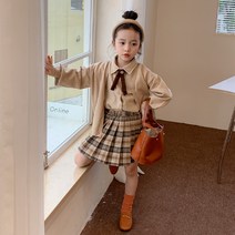 여아용 베어 체크 스커트 CCV57GSK456