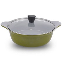 키친아트 프리미엄 쿡웨어 파스텔 세라믹 전골냄비, 카키브라운, 24cm