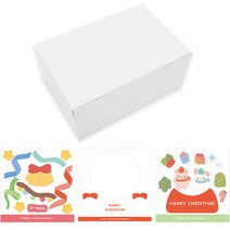 도나앤데코 크리스마스 선물상자 + 워터볼 데코 스티커 3종 세트, 3세트, 화이트(선물상자)