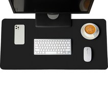 하이어데코 데스크 매트 책상 가죽 패드 테이블 논슬립 와이드 대형 마우스 장패드, 블랙