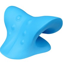 므뮤 목이편한 기능성 스트레칭 낮은 수면 베개 C커브 목베개, 블루