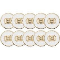 고급 큐빅 진주 보석 매듭 단추 18mm, 10개, 골드화이트