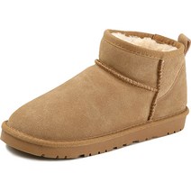 여성용 가죽 방한 숏 부츠 2.5cm