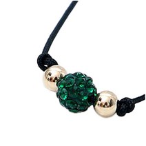 라울스톤 여성용 14K 탄생석 미러볼 골드 매듭 끈 행운 팔찌