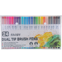 오션마리나 소프트 더블 수성 마카펜 화이트, 1세트, 24색